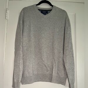 Men's Light Gray V-Neck Sweater